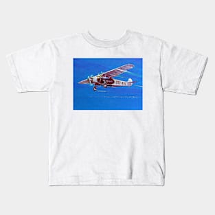 1928 Propellor Airplane Against Blue Sky 1978 Illustration Kids T-Shirt